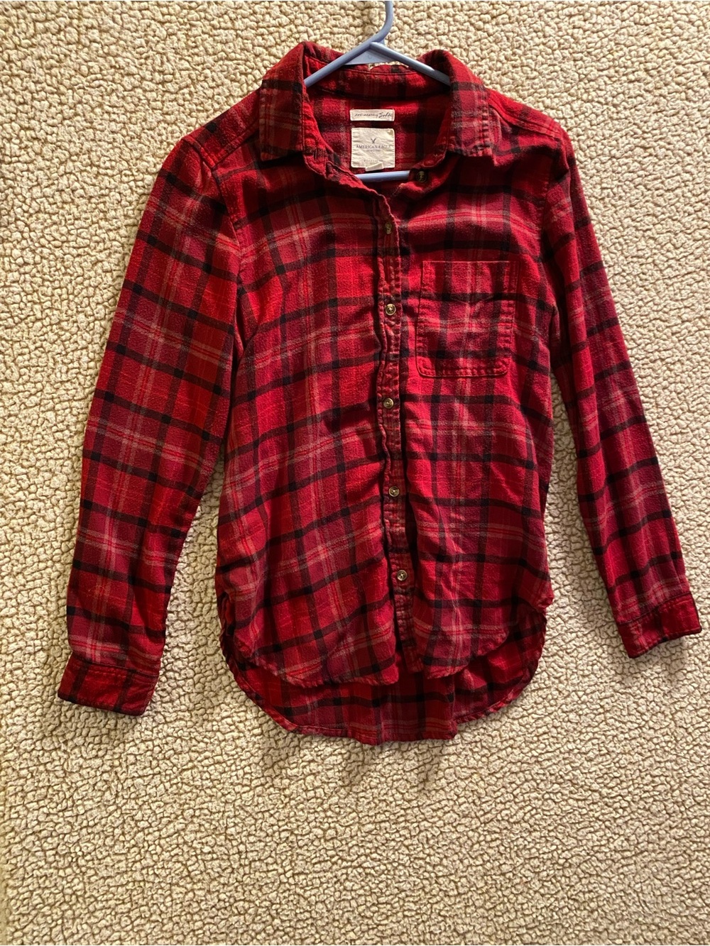 American Eagle Outfitters Soft Women's Plaid Checkered Long Sleeve Shirt Size S